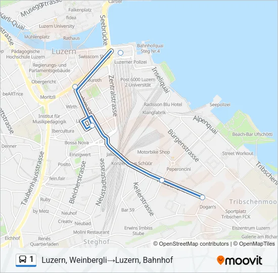 1 Bus Line Map