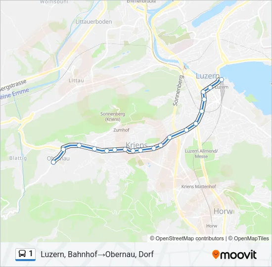 1 Bus Line Map