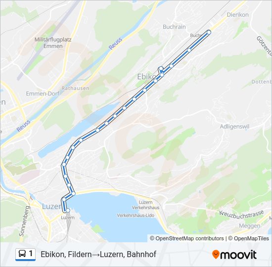1 Bus Line Map