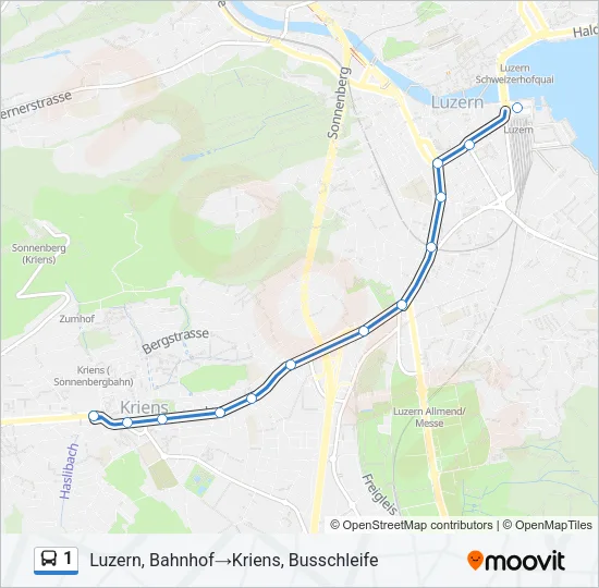 1 Bus Line Map