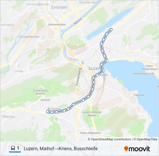 1 Bus Line Map