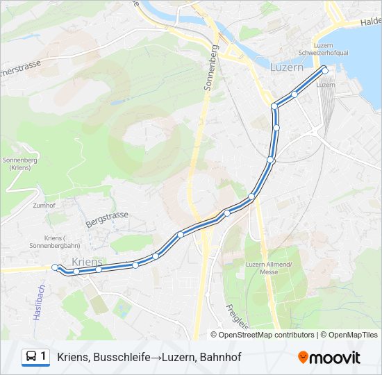 1 Bus Line Map