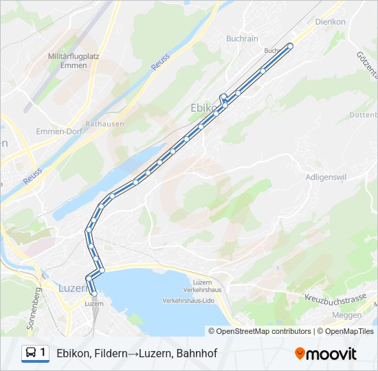 1 Bus Line Map