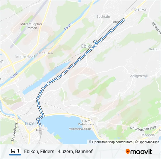1 Bus Line Map