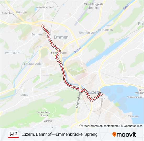 2 Bus Line Map