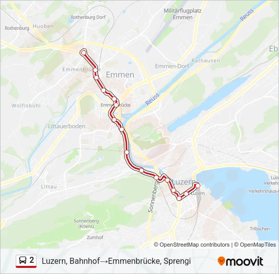 2 Bus Line Map