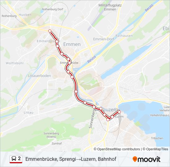 2 Bus Line Map