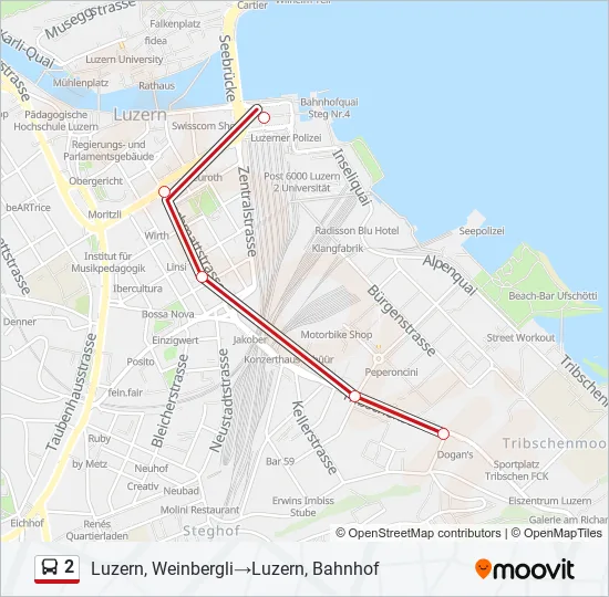 2 Bus Line Map