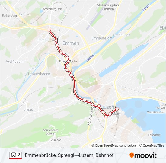 2 Bus Line Map