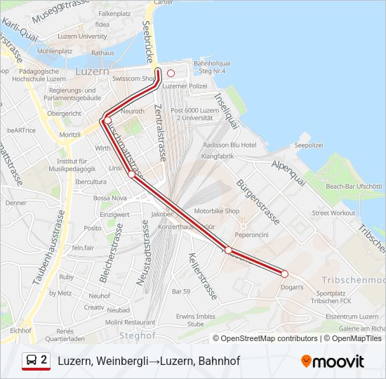 2 Bus Line Map