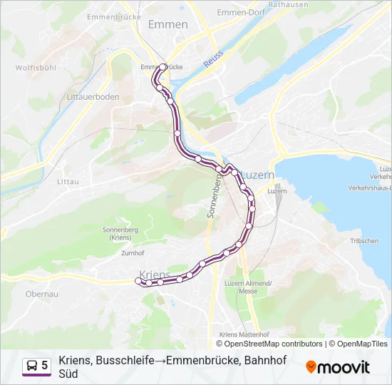 5 Bus Line Map
