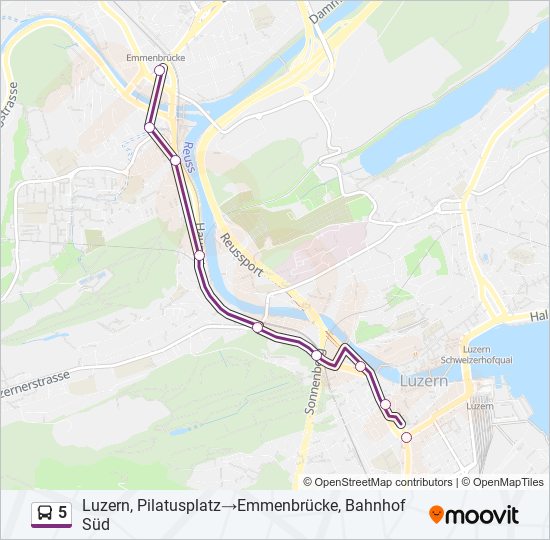 5 Bus Line Map