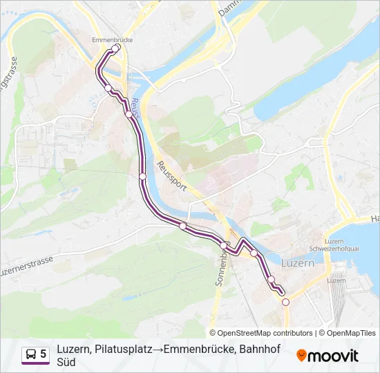 5 Bus Line Map