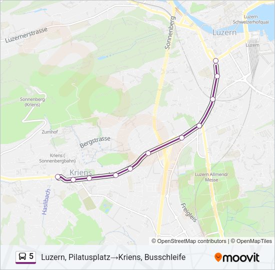 5 Bus Line Map