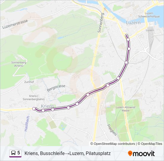 5 Bus Line Map