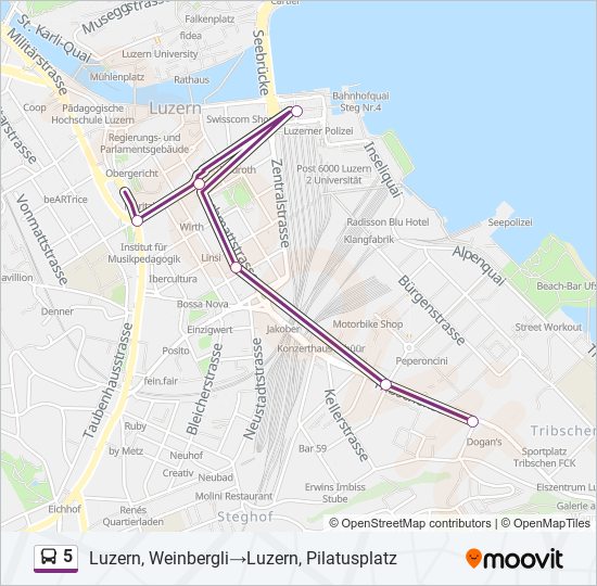5 Bus Line Map