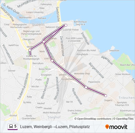 5 Bus Line Map