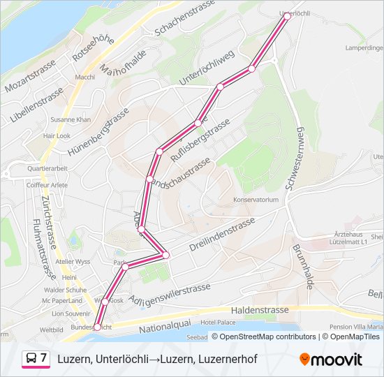 7 Bus Line Map