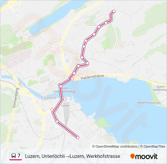 Plan de la ligne 7 de bus