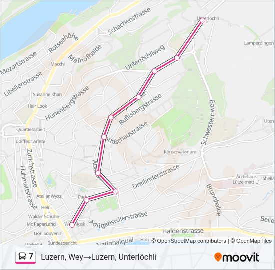 7 Bus Line Map
