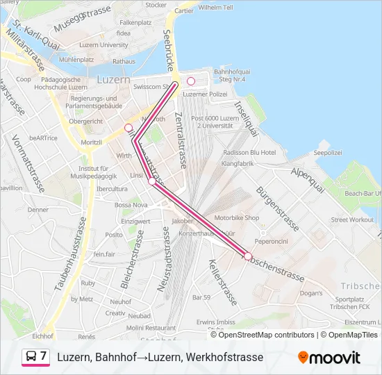 Plan de la ligne 7 de bus