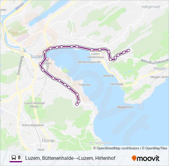 8 Bus Line Map