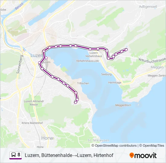 8 Bus Line Map