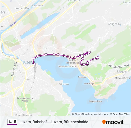 8 Bus Line Map