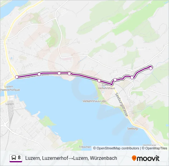 Plan de la ligne 8 de bus
