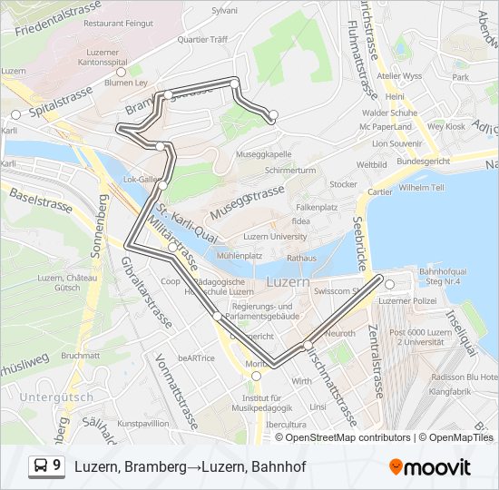 9 Bus Line Map