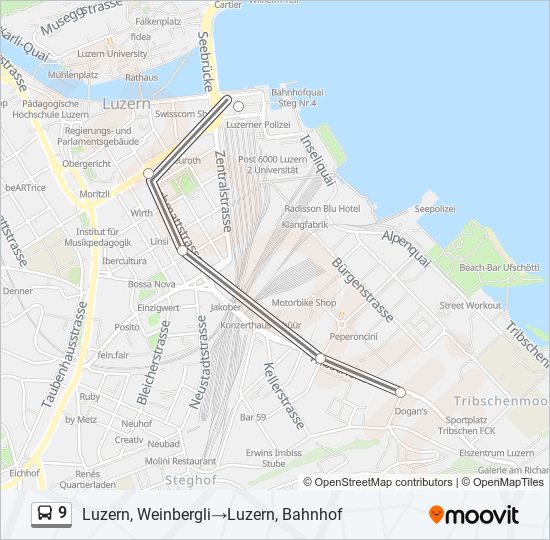 9 Bus Line Map