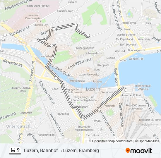 9 Bus Line Map