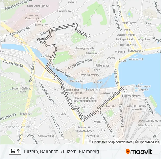 9 Bus Line Map