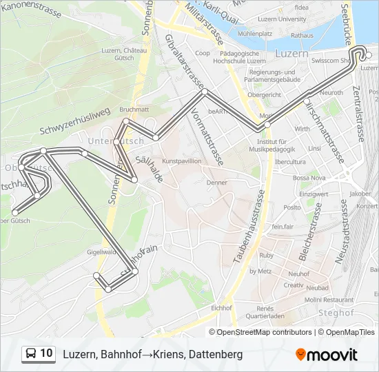 10 Bus Line Map