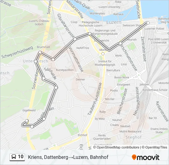 10 Bus Line Map
