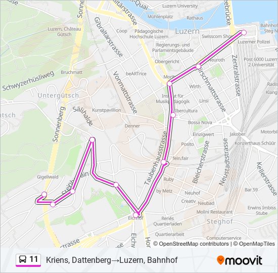 11 Bus Line Map