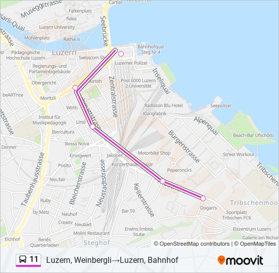 11 Bus Line Map