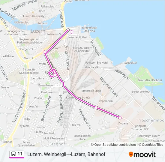 11 Bus Line Map