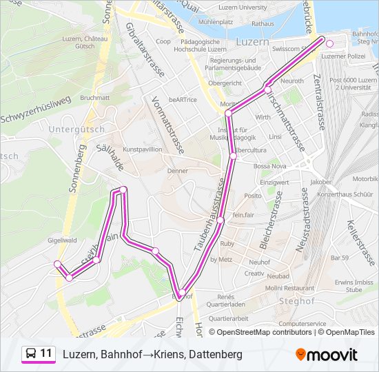 11 Bus Line Map