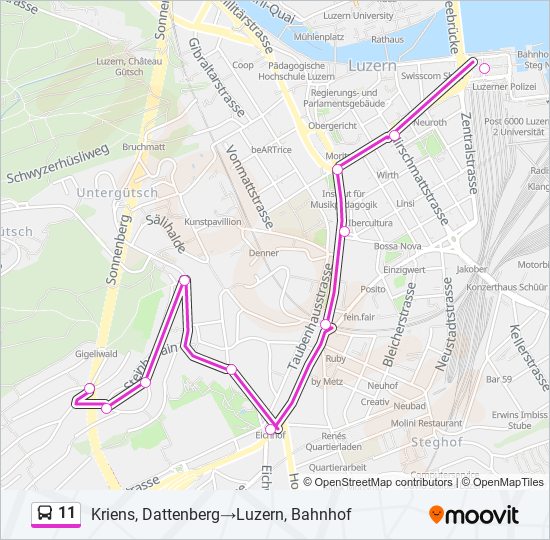 11 Bus Line Map