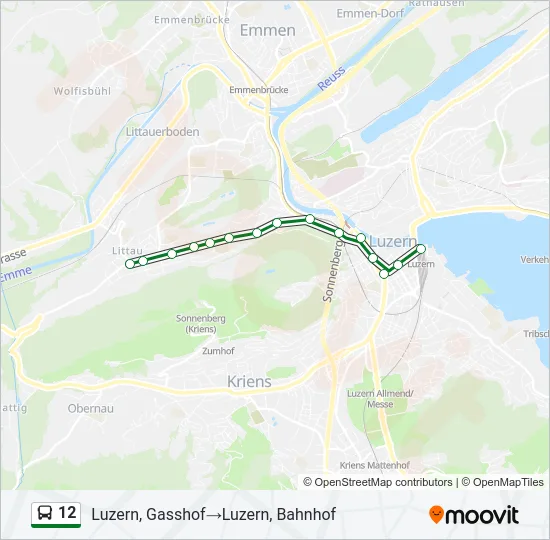 12 Bus Line Map
