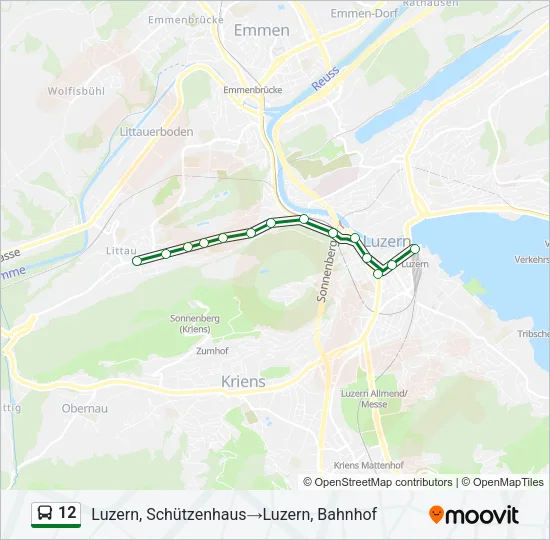 12 Bus Line Map