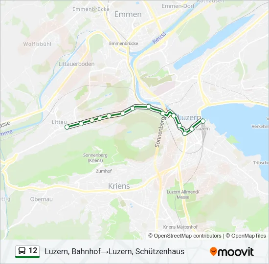 12 Bus Line Map