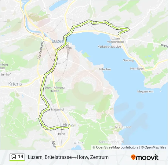 14 Bus Line Map