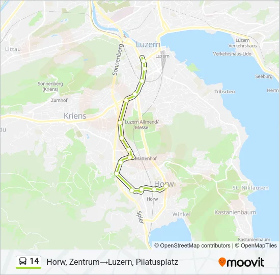 14 Bus Line Map