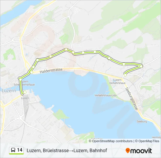 14 Bus Line Map