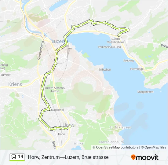 14 Bus Line Map