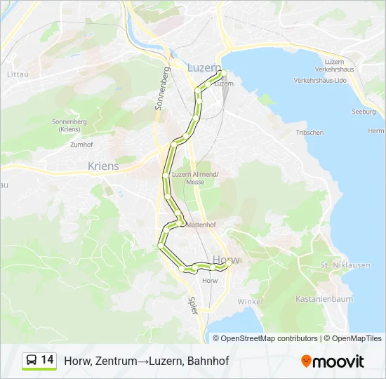 14 Bus Line Map