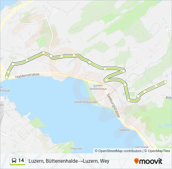 14 Bus Line Map