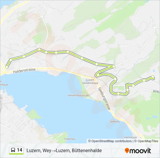 14 Bus Line Map